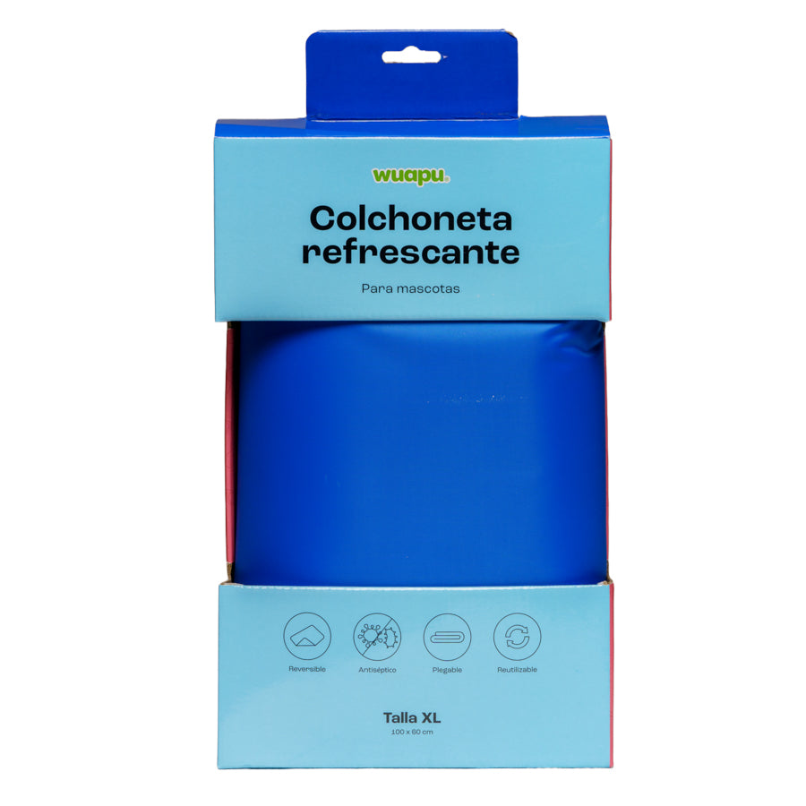 Colchoneta De Gel Refrescante Para Perro Talla Xl De 100x60cm En Color Azul Liso Wuapu_1