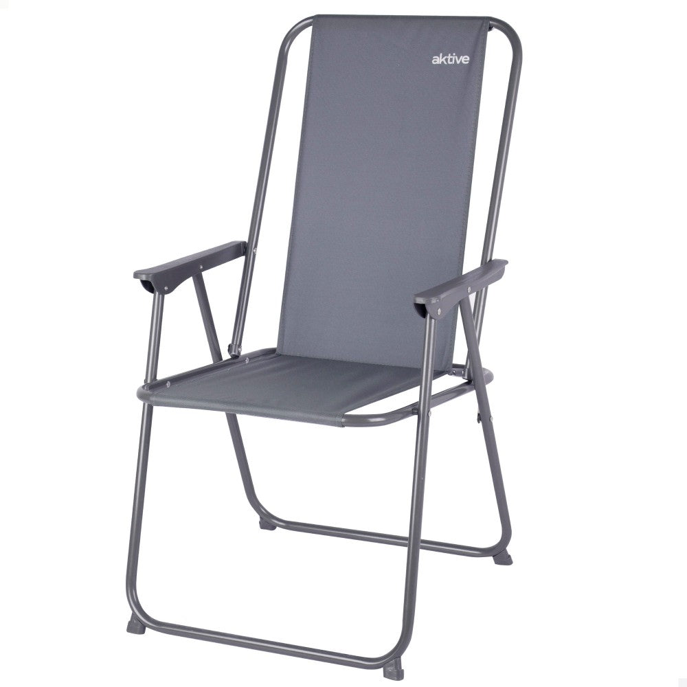 Aktive Silla Plegable Camping Antivuelco Gris_0