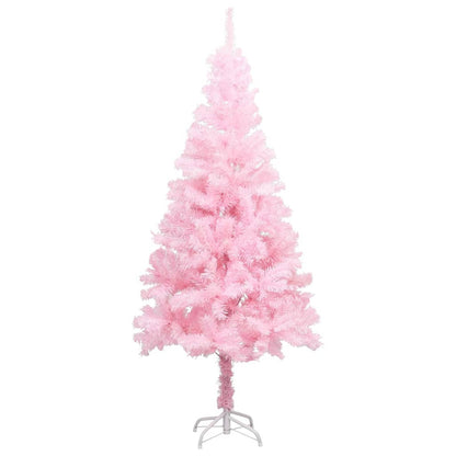 Vidaxl Árbol De Navidad Preiluminado Con Luces Y Soporte Rosa 120 Cm_1