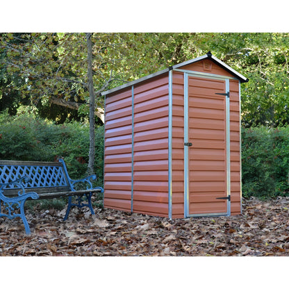 Telheiro de jardim com claraboia 176x120x203 cm âmbar 