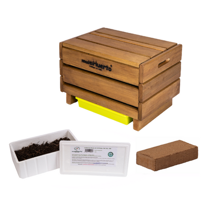 Pack Vermicompostador Frutero Sencillo + 1000 Lombrices + Fibra De Coco_0