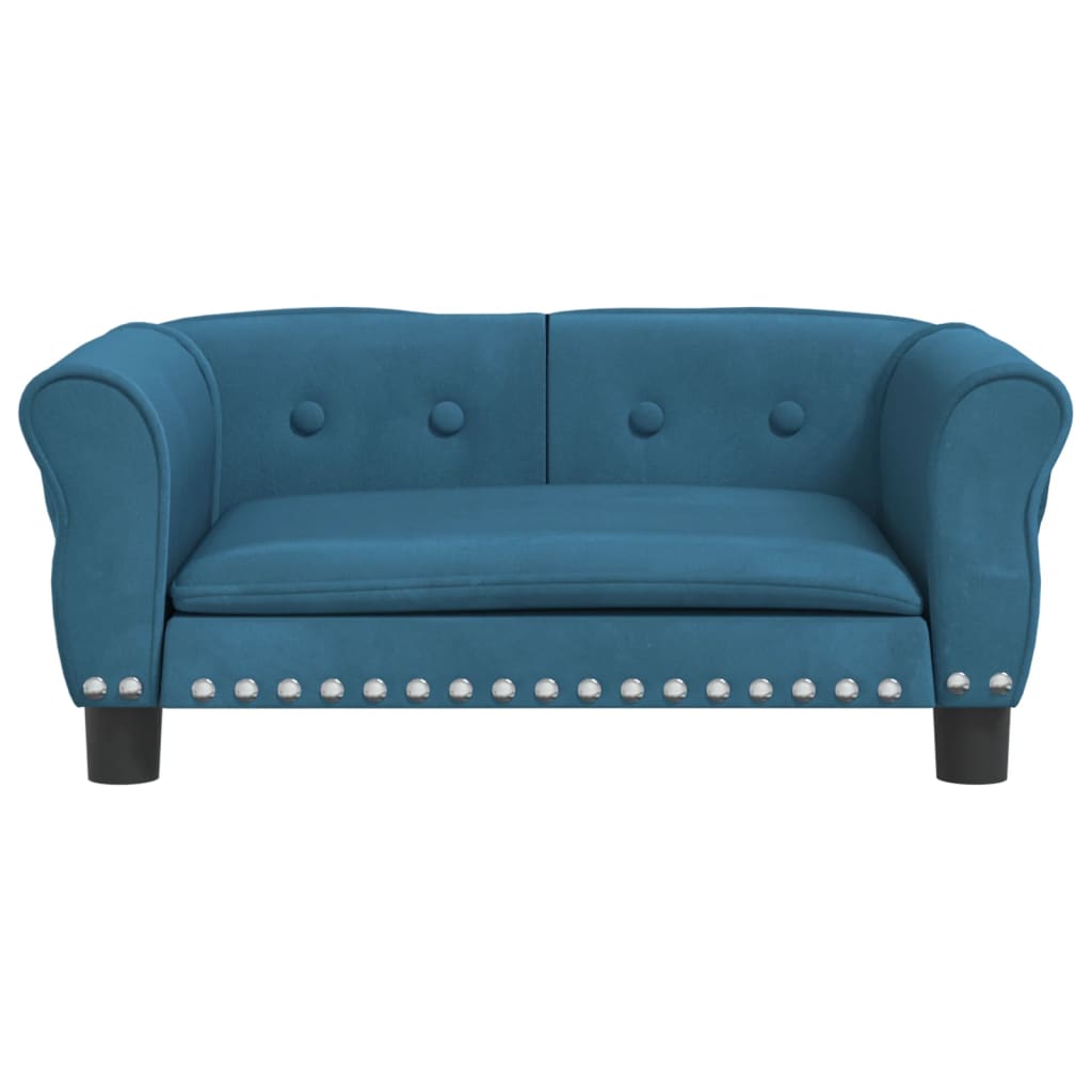 Cama Para Perros De Terciopelo Azul 70x45x30 Cm / Vetonek_2