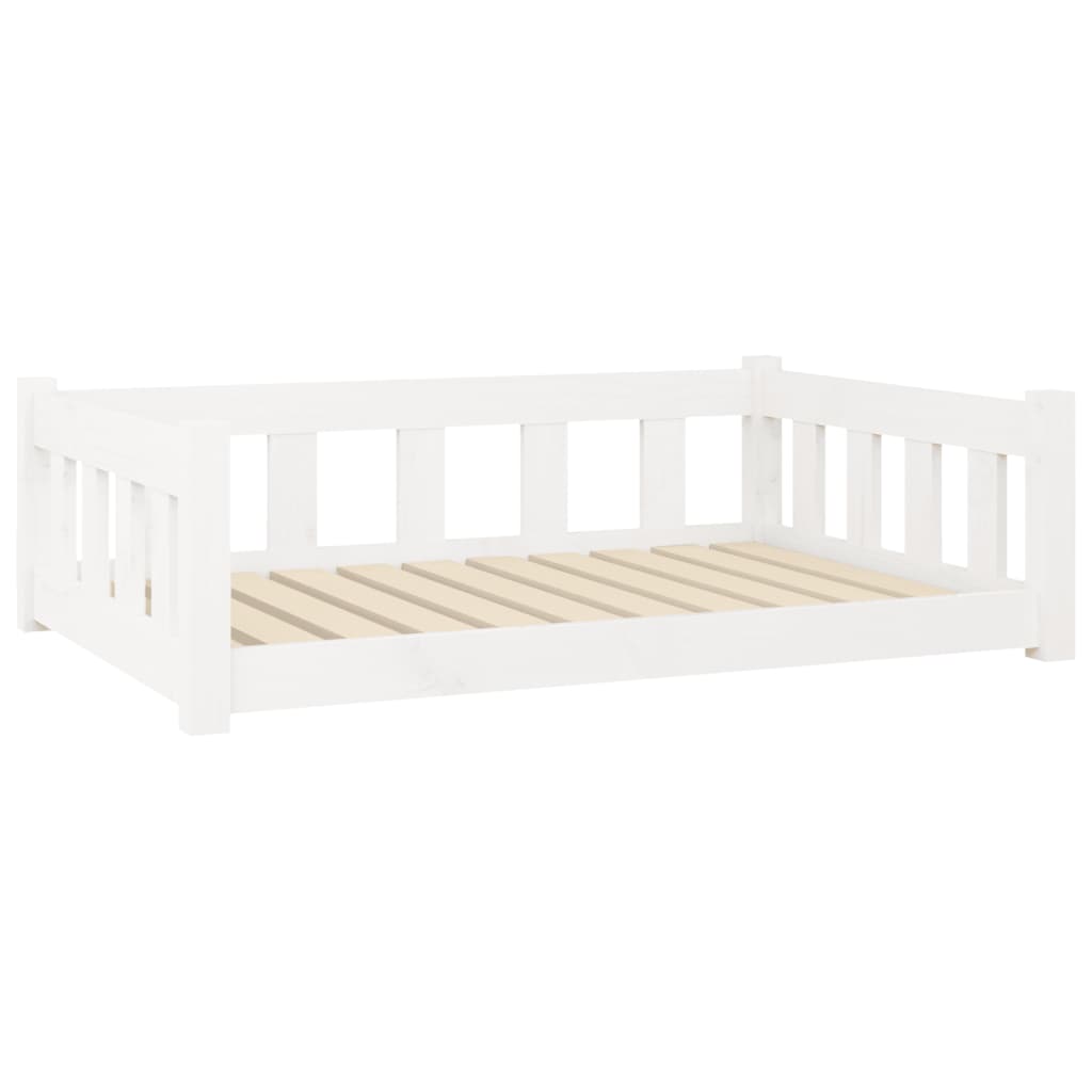 Cama Para Perros Madera Maciza De Pino Blanco 95,5x65,5x28 Cm / Vetonek_3