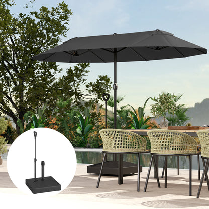 Outsunny Base Para Sombrilla Rellenable Con Agua 45l O Arena 55kg Negro_4