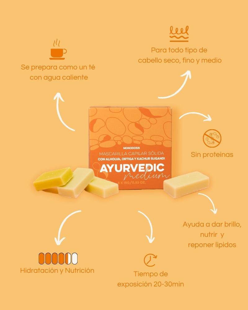 Ayurvedic Medium Mask - Mascarilla Sólida Hidratante, Grado Emoliente ++ 6 X 15 G Bio Sakure_1