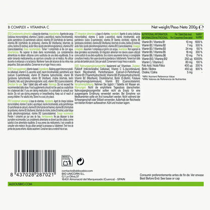Complexo Vitamina B + Vitamina C Aldous 400 Comprimidos