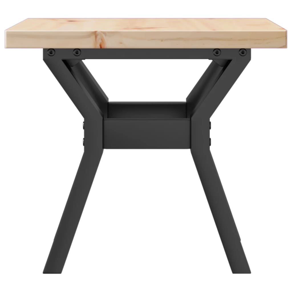 Mesa De Centro Marco Y Madera Maciza Pino Y Acero 40x40x35,5 Cm_3