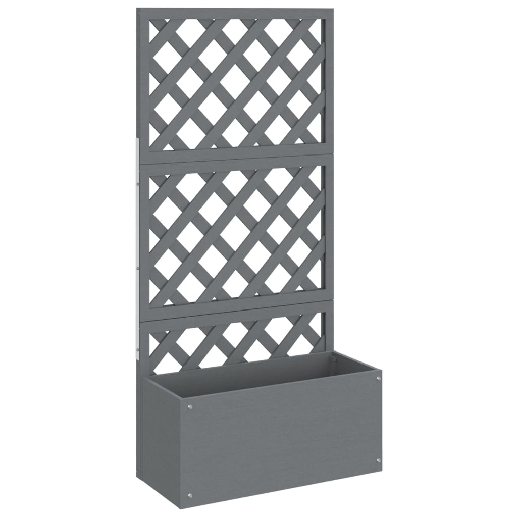 Jardinera Con Enrejado Gris Wpc 65x33x135 Cm_0