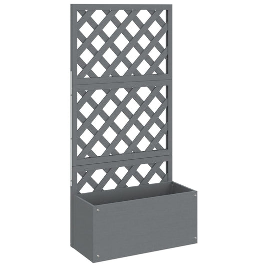 Jardinera Con Enrejado Gris Wpc 65x33x135 Cm_0