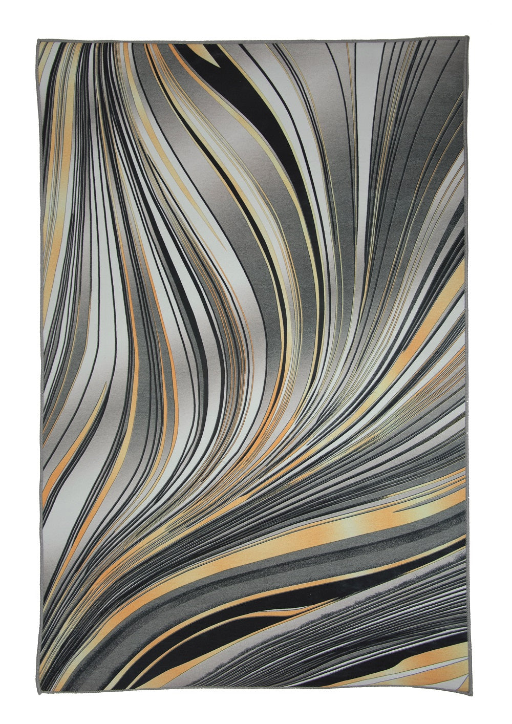 Alfombra Salón, Alfombra Dormitorio Pelo Suave Motivos Abstractos Gris, Negro, Amarillo 80x120cm- Decoración- Mobiliario Hogar_0