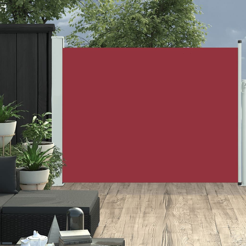 Vidaxl Toldo Lateral Retráctil Para Patio Rojo 140x500 Cm_1