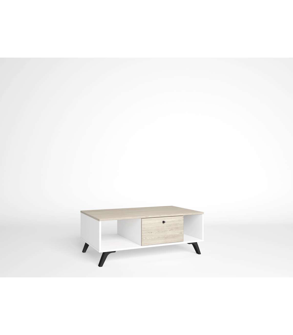 Mesa De Centro 1 Cajón Modelo Samira Acabado Sahara/blanco, 100cm(ancho) 60cm(fondo) 38.8_2