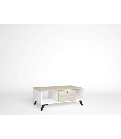 Mesa De Centro 1 Cajón Modelo Samira Acabado Sahara/blanco, 100cm(ancho) 60cm(fondo) 38.8_2