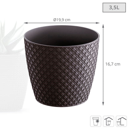 Maceta Orient 3,5l., Dimensiones (mm) 189x189x167, Color Antracita