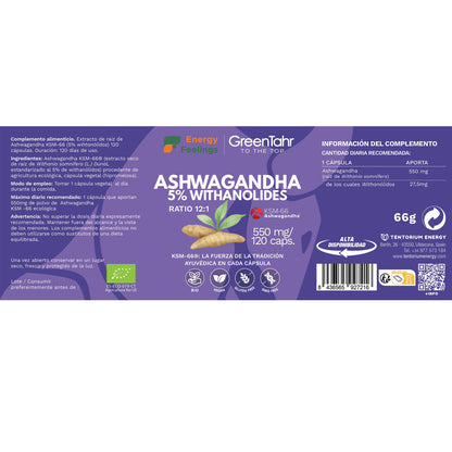 Ashwagandha KSM66 ECO Energy Feelings 120 cápsulas