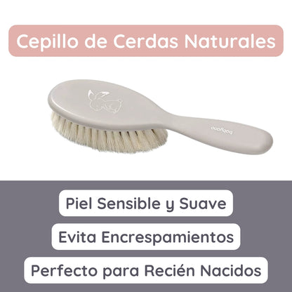 Set Cepillo Y Peine Con Cerdas Naturales Extra Suaves Grey_1