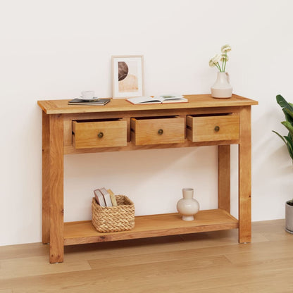 Mesa Consola De Madera Maciza De Roble 110x35x75 Cm_1
