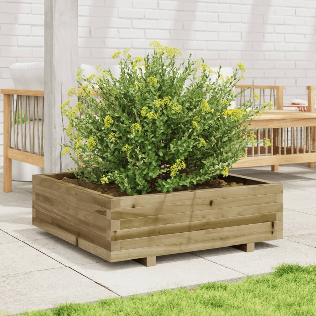 Jardinera De Madera De Pino Impregnada 80x80x26,5 Cm_2