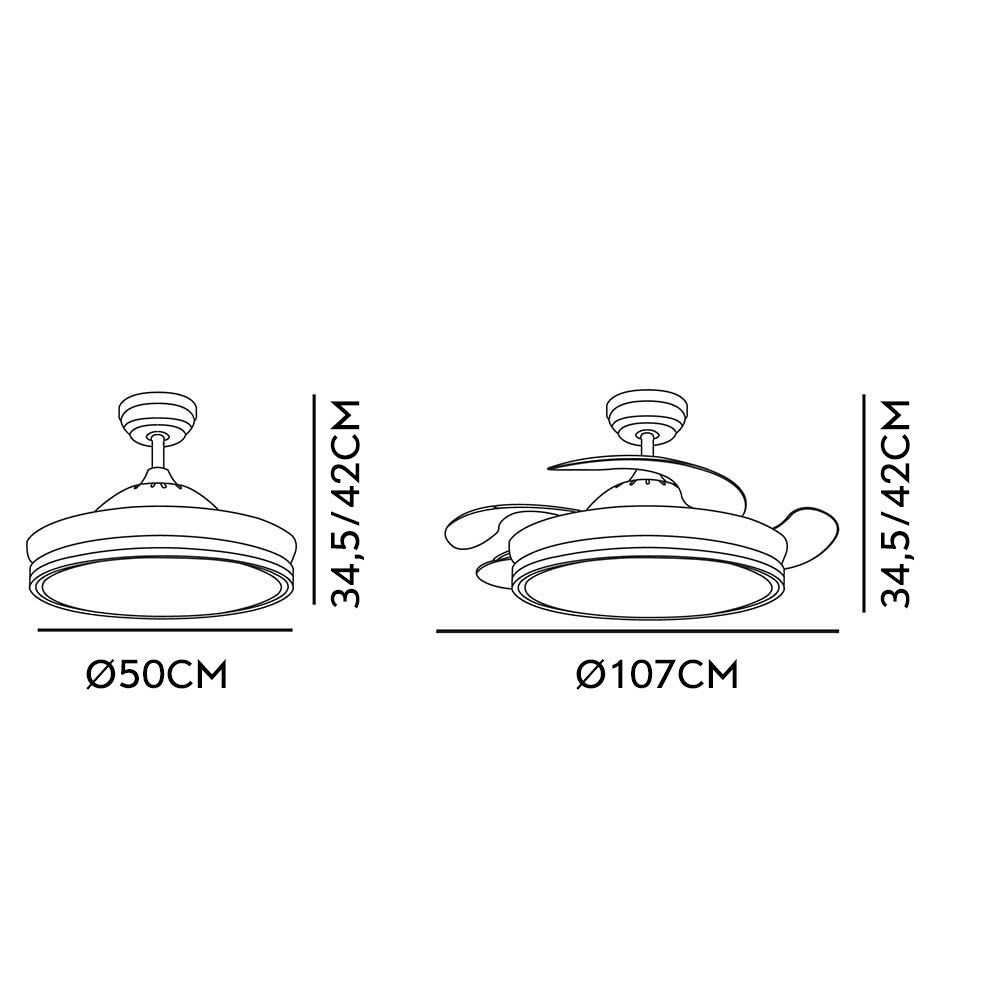 Ventilador Bayomo 72w 6120lm Cuero 3 Aspas Desp. 32/47x49/108d.3 Color.motor Dc.remoto_2