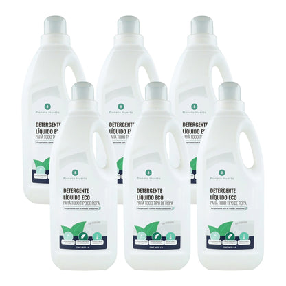 Pack de 6 Detergentes Líquidos para Roupa Planeta Huerto ECO Sem Perfume 1,5 Litros