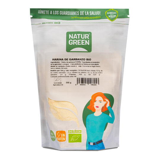 Farinha de grão-de-bico biológica sem glúten NaturGreen 500 g