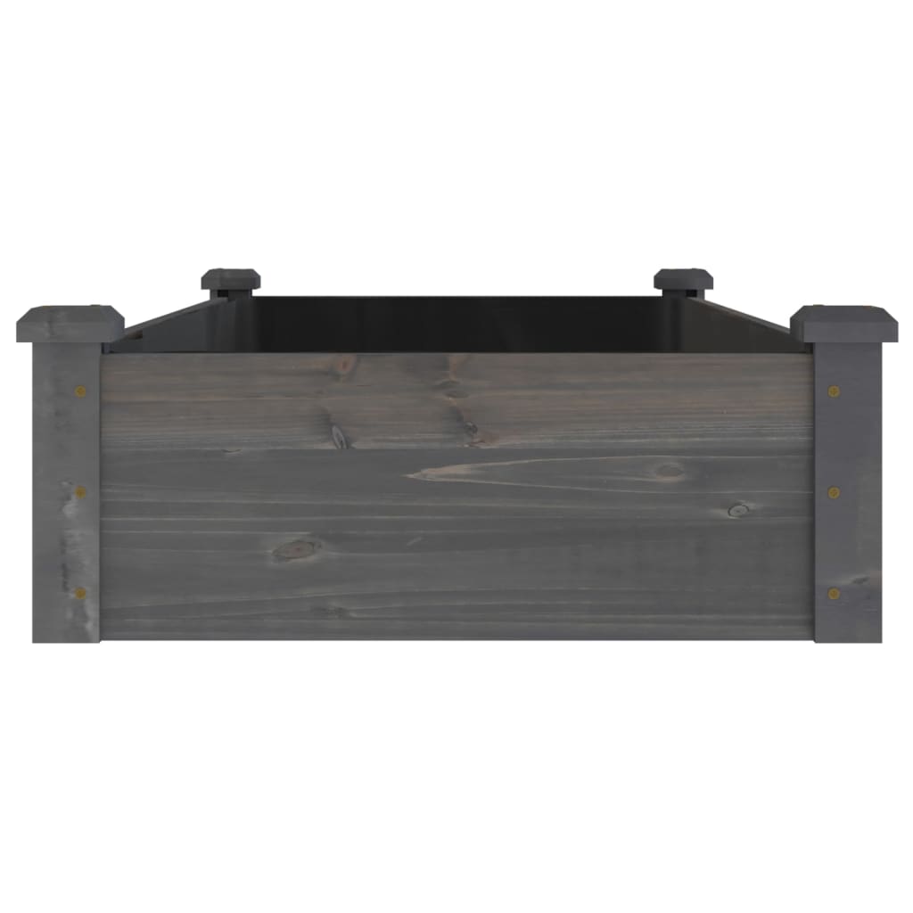 Jardinera Arriate Forro Madera Maciza Abeto Gris 120x60x25 Cm_4
