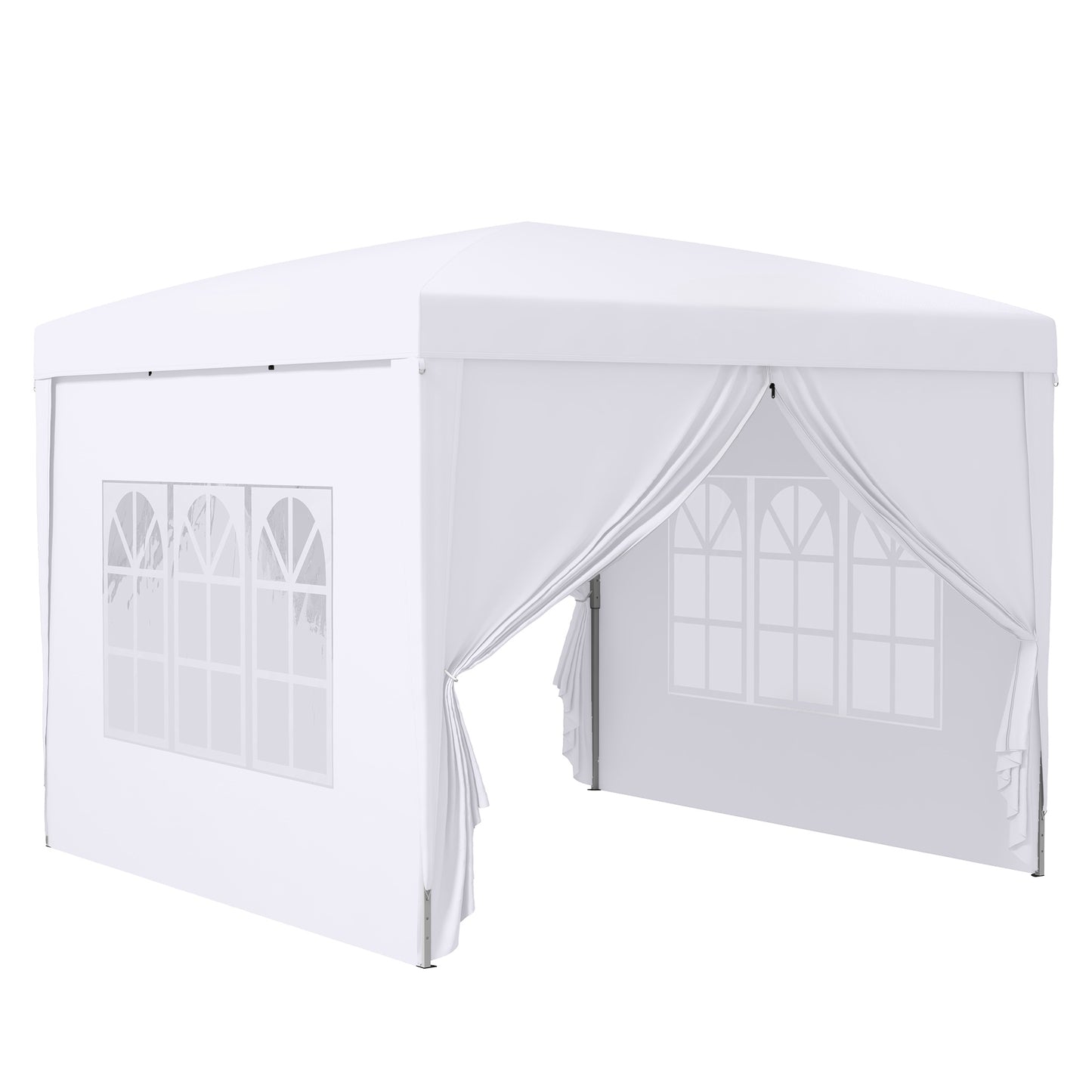 Outsunny Carpa Gazebo Con Paredes Desontables Ventanas Visibles Incluye Bolsa_0