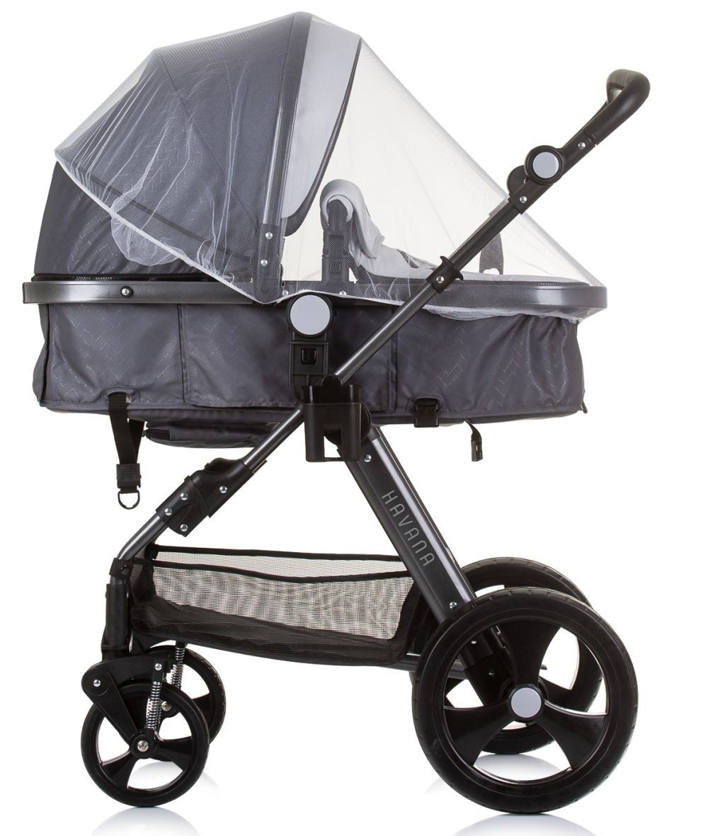 Carrito De Bebé Havana Trio Convertible Hasta 22 Kg Con Bolso Y Mosquitera Silver Grey_3