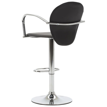 Taburetes De Cocina Reposabrazos 2 Uds Cuero Sintético Negro_2