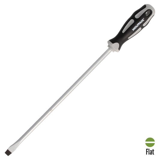 Destornillador Plano Estampado Acero S2 Mango Tpr Bimaterial. Medida 1,6 X Ø 9,0 X 300 Mm.  Din5265_0