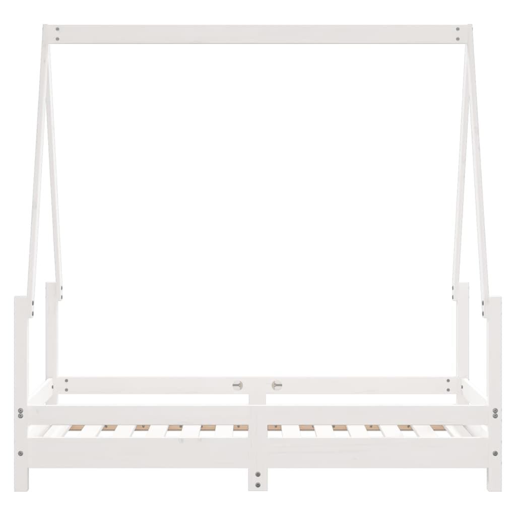 Vidaxl Estructura De Cama Para Niños Madera De Pino Blanco 70x140 Cm_4