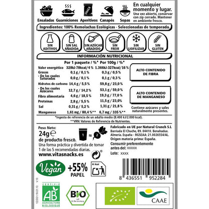 VitaSnack Beterraba Crocante Biológica 24 g