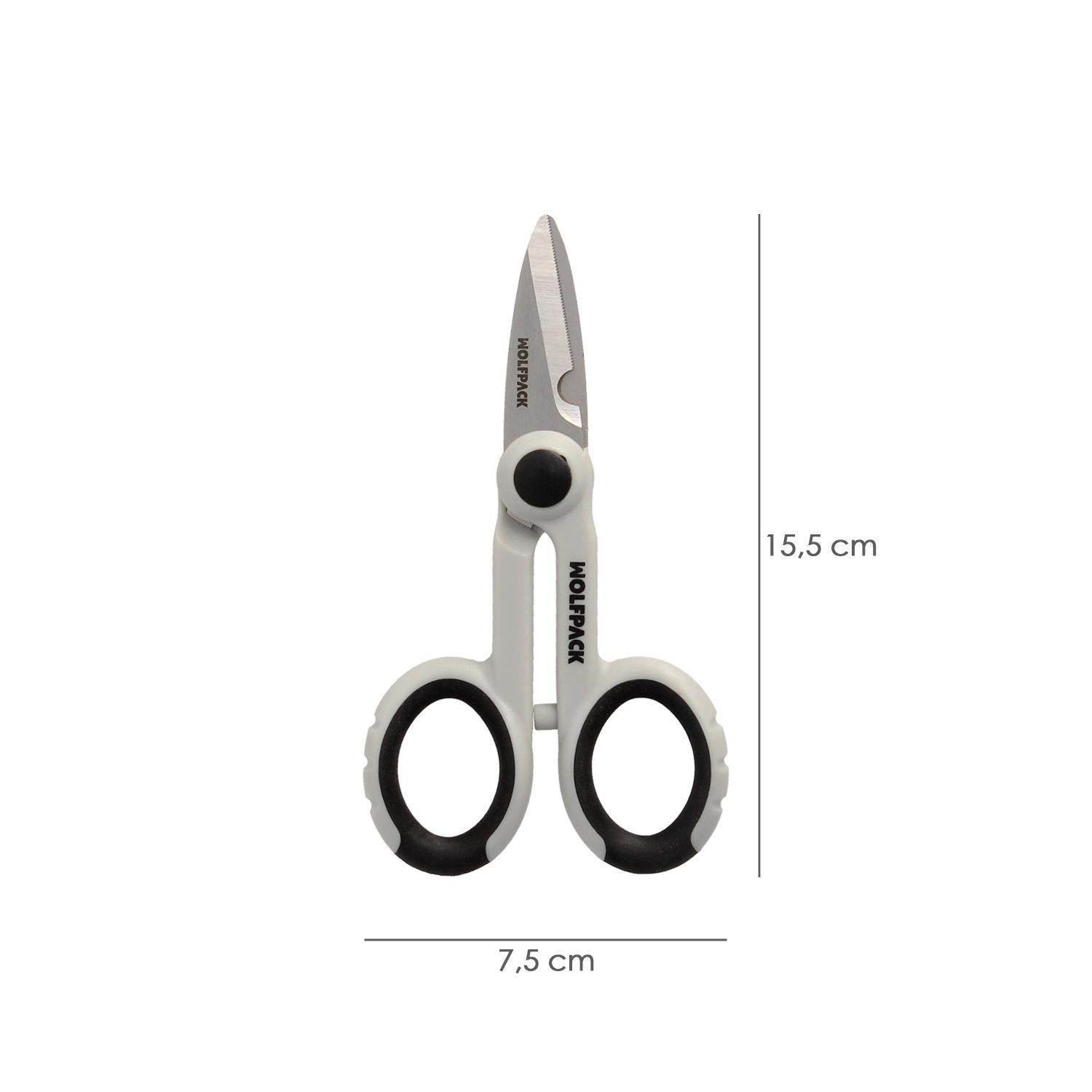 Tijeras Electricista 140 Mm. Mango Tpr No Tension. Hojas Acero Inoxidable, Ergonomicas, Tijeras Cortar Cable, Pelacables_1