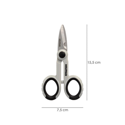 Tijeras Electricista 140 Mm. Mango Tpr No Tension. Hojas Acero Inoxidable, Ergonomicas, Tijeras Cortar Cable, Pelacables