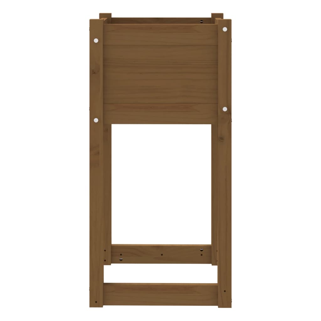 Jardinera 2 Uds Madera Maciza De Pino Marrón Miel 40x40x81 Cm_5
