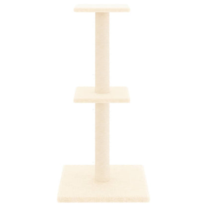 Rascador Para Gatos Con Postes De Sisal Color Crema 73 Cm_2