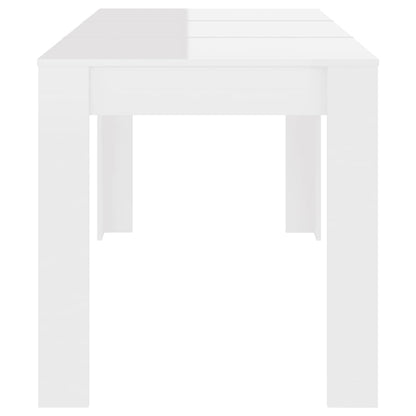 Mesa De Comedor De Aglomerado Blanco Brillante 140x74,5x76 Cm_2