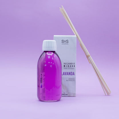 Recambio Mikado Lavanda 200 Ml con Varillas | Aroma Floral Relajante | Refill Difusor | Larga Duración_2