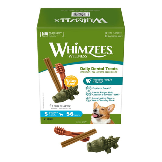 Caixa de snacks dentários mistos Whimzees Variety Value para cães