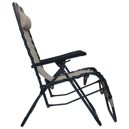 Tumbona Plegable De Textilene Gris Taupe_2