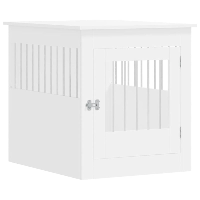 Jaula Para Perros Estilo Mueble Blanco 64,5x80x71 Cm Material De Madera_0