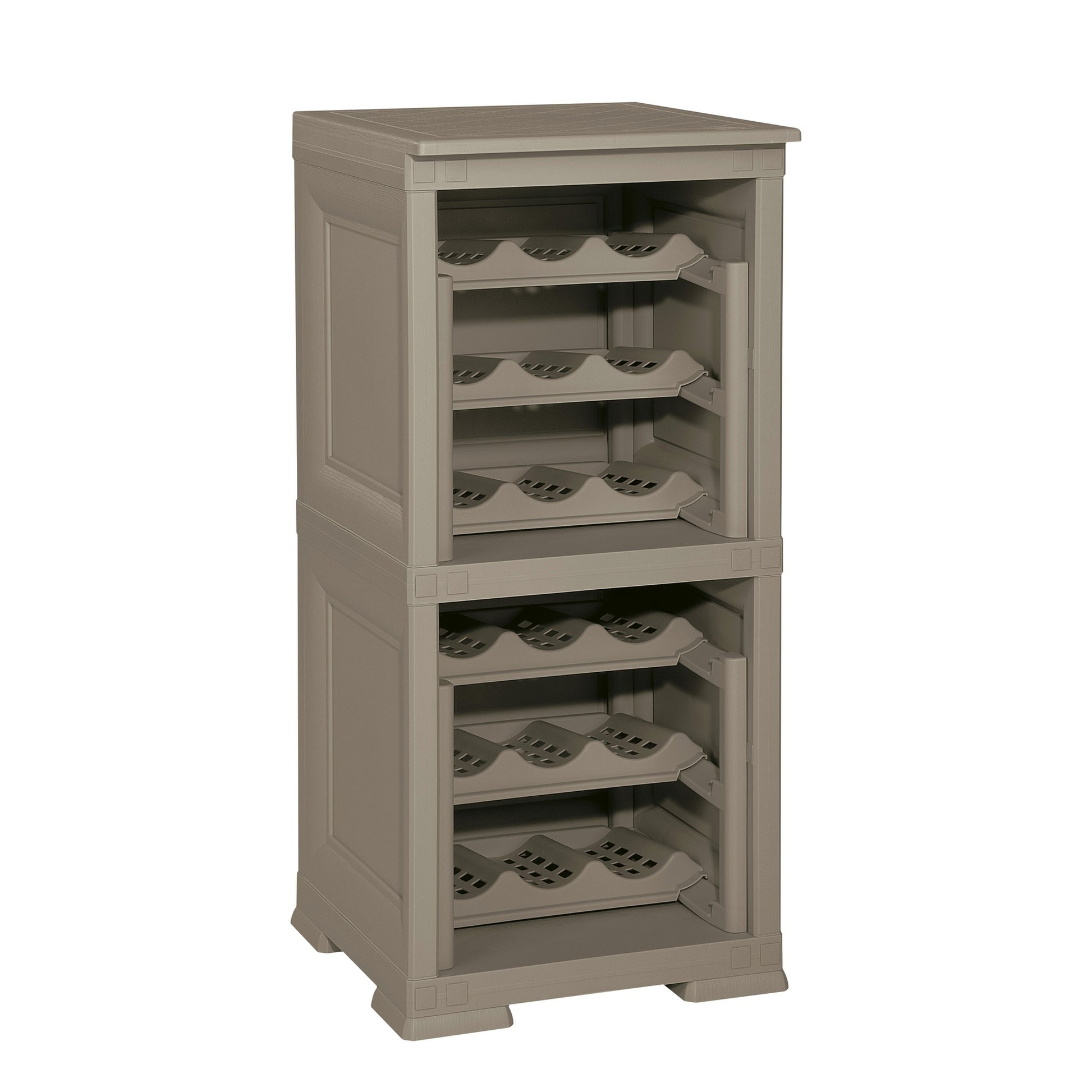 2 Estantería De Almacenamiento Modular Con Rejilla Para 18 Botellas Wengué