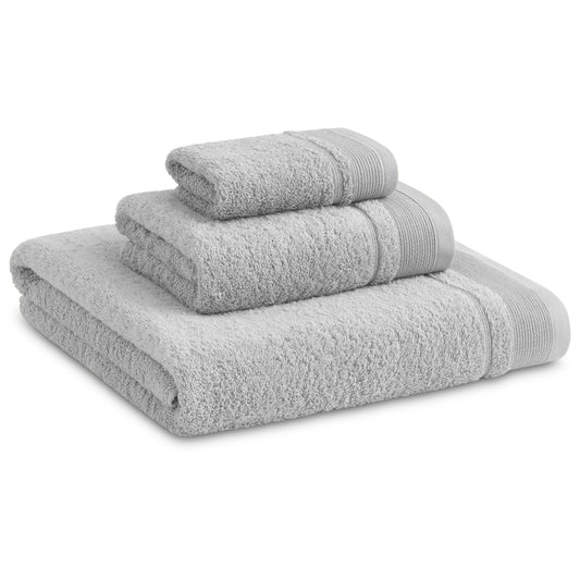 Juego De Toallas De Baño 3 Piezas: Tocador, Lavabo Y Sabana - 100% Algodón, 500 Gr Gris Claro_0