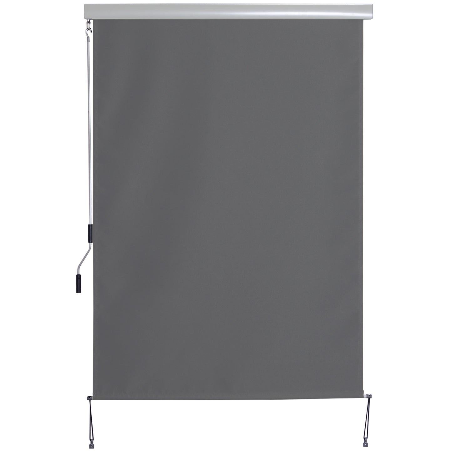 Outsunny Toldo Vertical Enrollable De Manivela Interior Exterior 140x250cm Gris_0