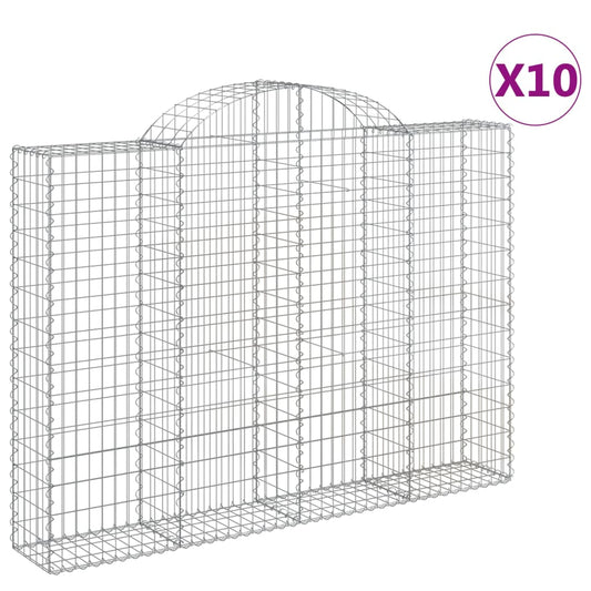 Cestas Gaviones 10 Uds Forma De Arco Hierro 200x30x140/160 Cm_0