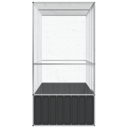Vidaxl Pajarera De Acero Color Plateado 210,5x107x212 M_4