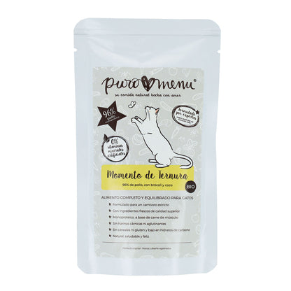 Ração húmida Barf para gatos Momento de ternura (Frango) BIO Puromenu 100 g