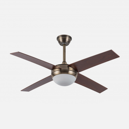 Ventilador Dc Ciro 2xe27 Cuero 4 Asp. Nogal 35/45x116,8d Remoto Y Temporizador_1