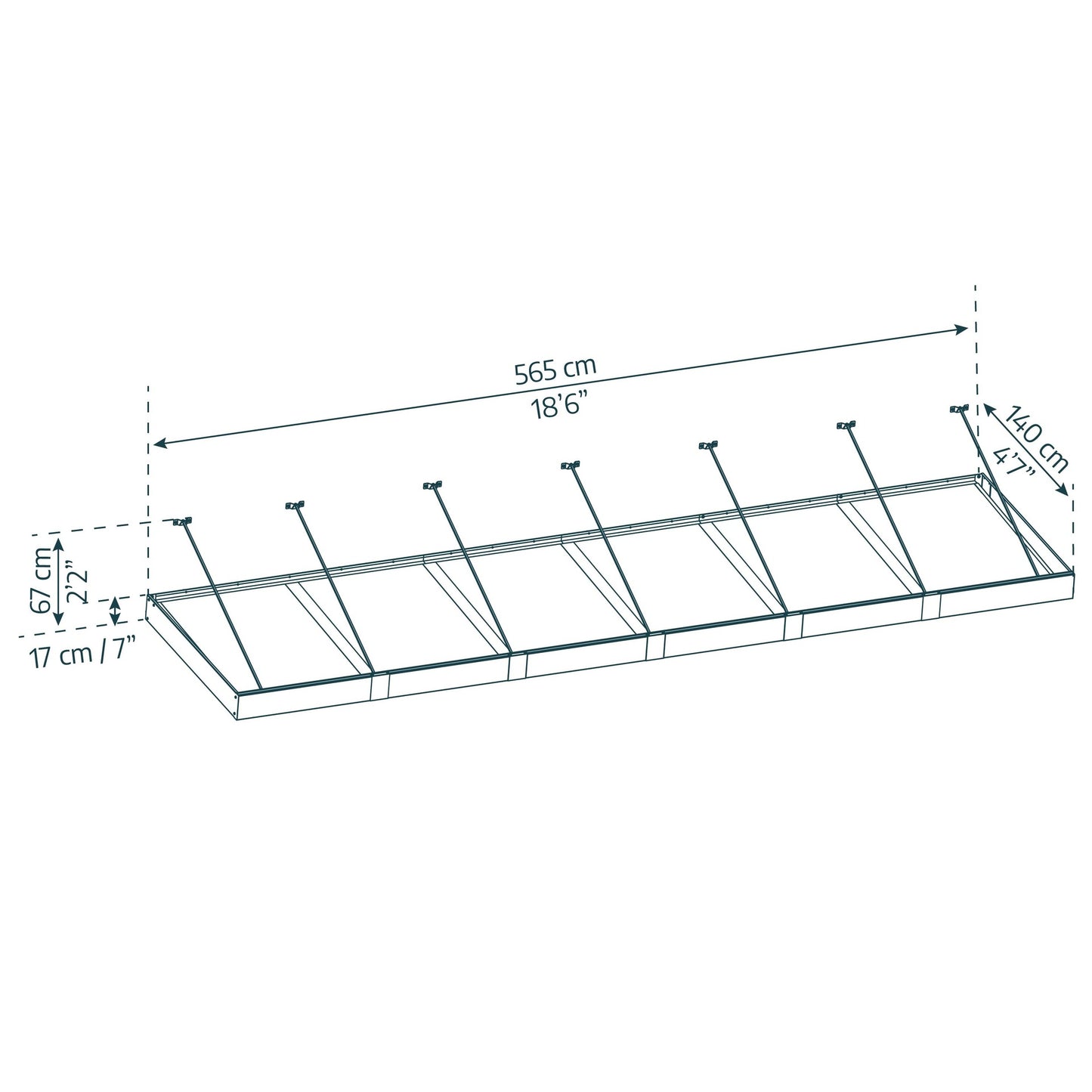 Sophia XL Canopy de porta 140x565 cm Transparente 