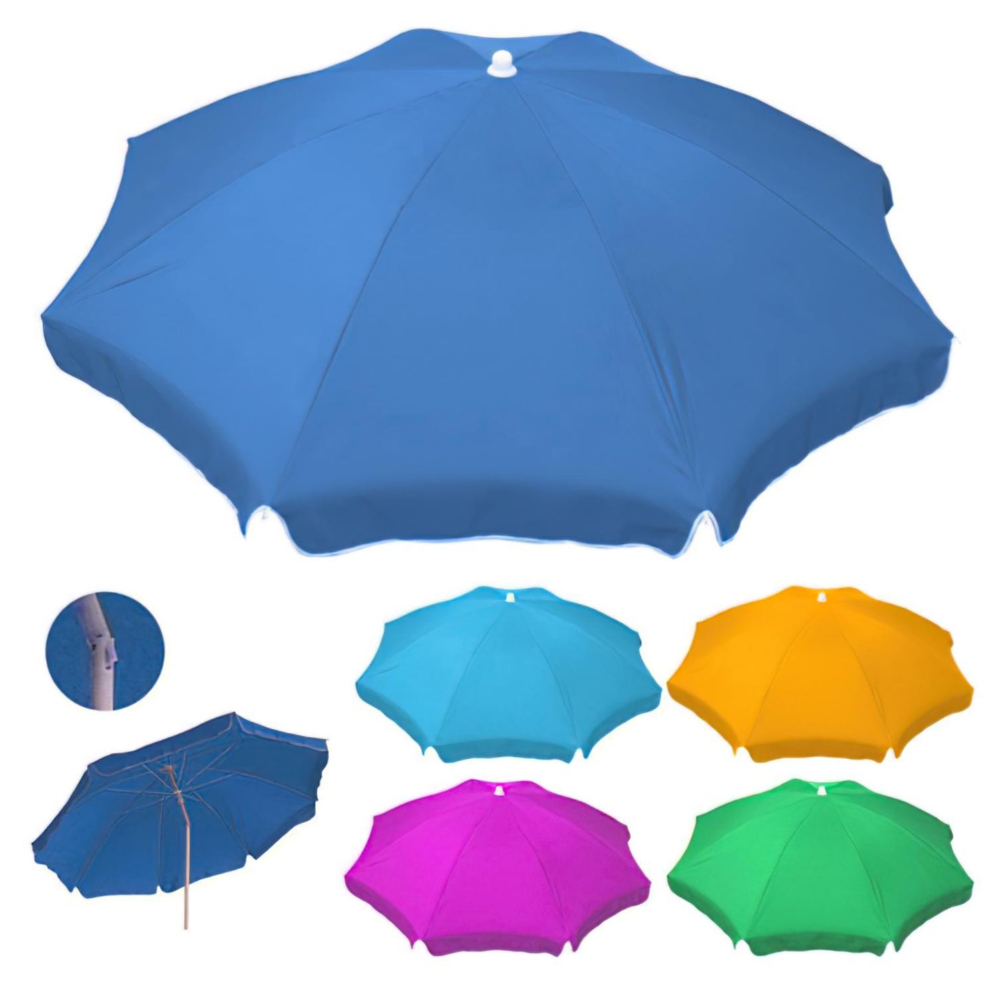 Sombrilla Playa Poliester 180 Cm. Colores Surtidos_0